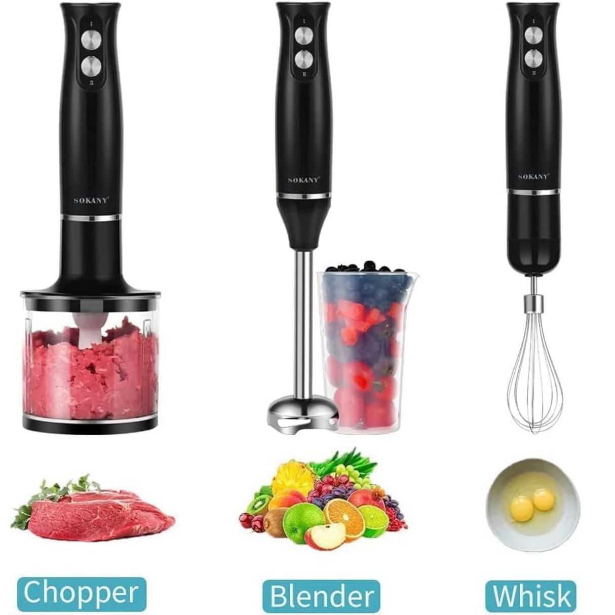 Sokany Hand Blender 4 in 1- 500 Watt