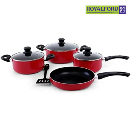 Royalford Rf6082 Scratch Resistant Cookware - Set of 8 Pieces,Stainless Steel