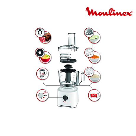 Moulinex Easy Force Food Processor Fp247127 - 800 Watts, 6 Attachments