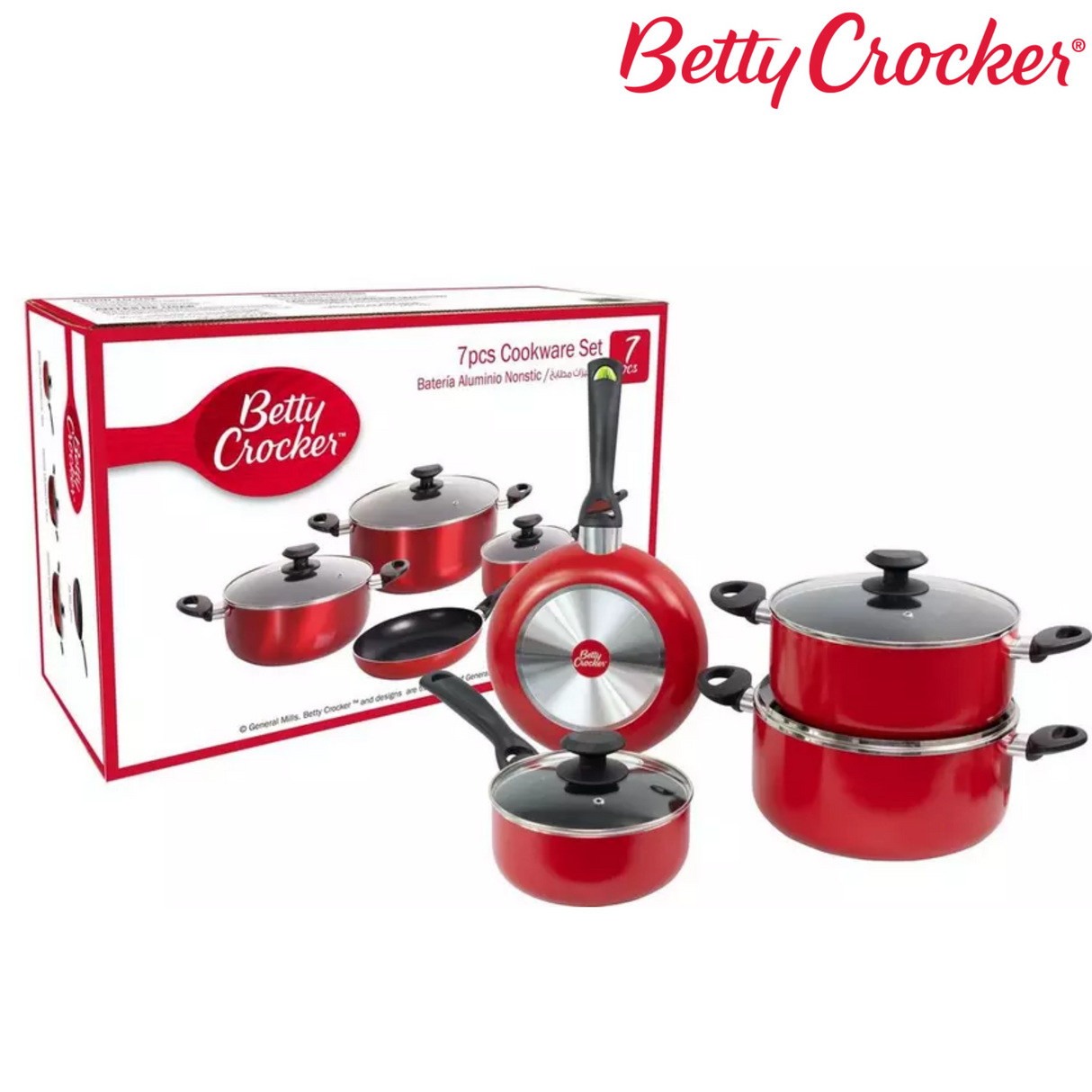 Betty Crocker Cookware Set - 7 pieces