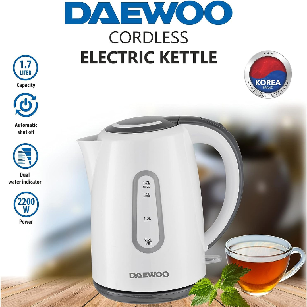 Daewoo Kettle - 2200 Watt, 1.7 Liters